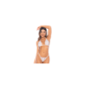Ensemble 3 pièces blanc soutien gorge, masque et string 